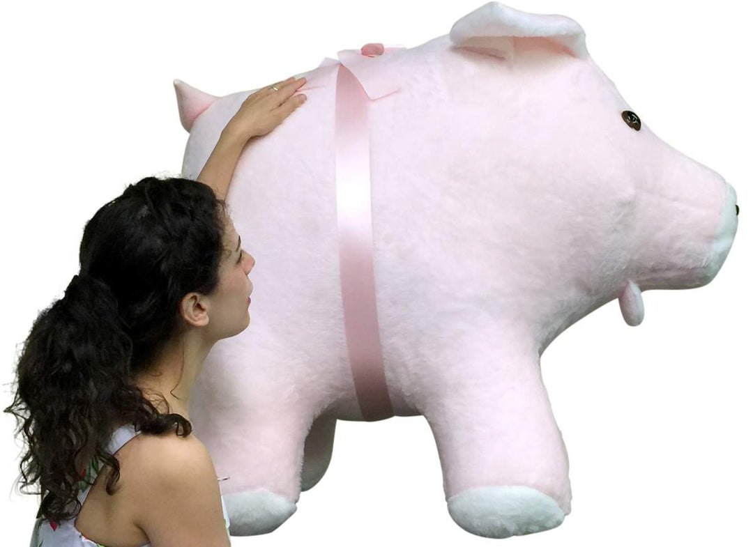 American Made Giant Stuffed Pig 40 Inches Pink Color Soft Made in the USA