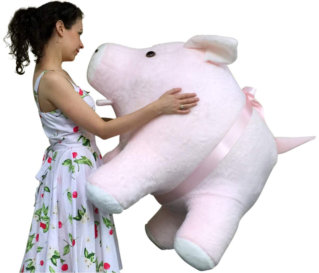 American Made Giant Stuffed Pig 40 Inches Pink Color Soft Made in the USA