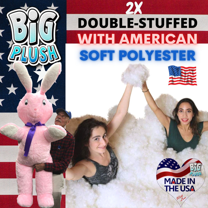American Made Giant Stuffed Pink Bunny 60 Inch Soft Big Plush 5 Ft Rabbit Made in USA