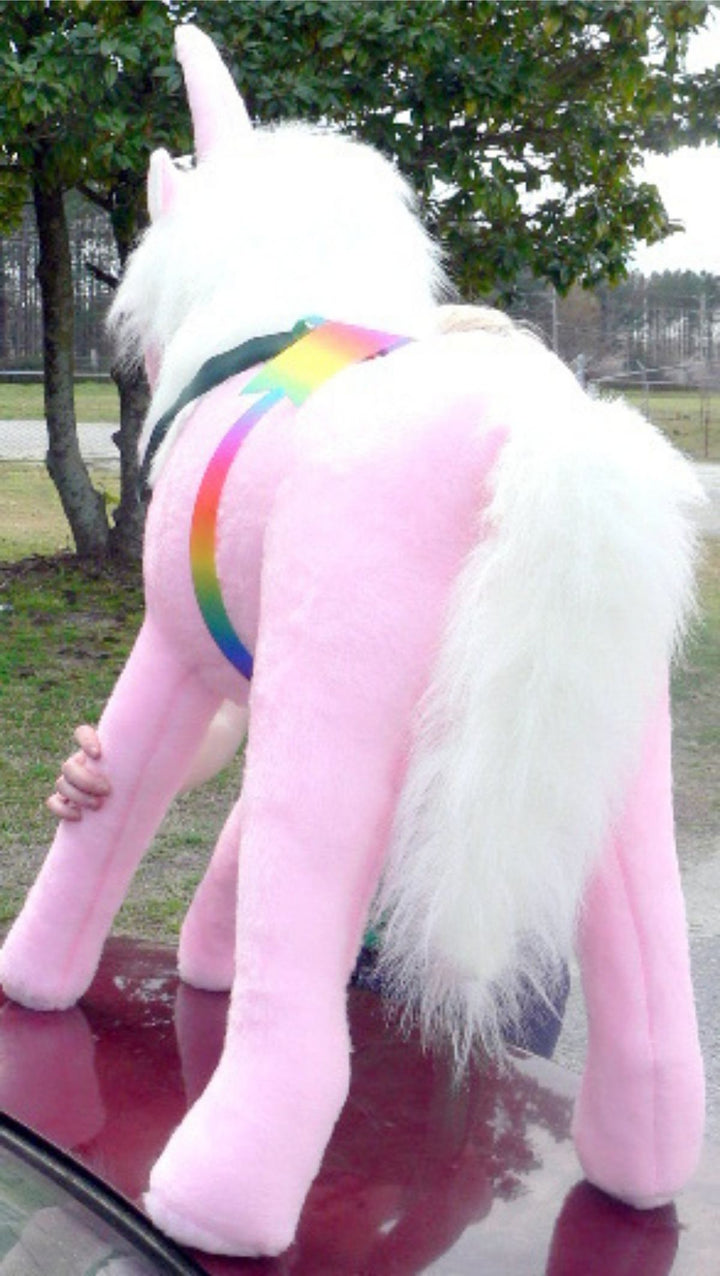 American Made Giant Stuffed Pink Unicorn 3 Feet Wide Soft Made in USA America