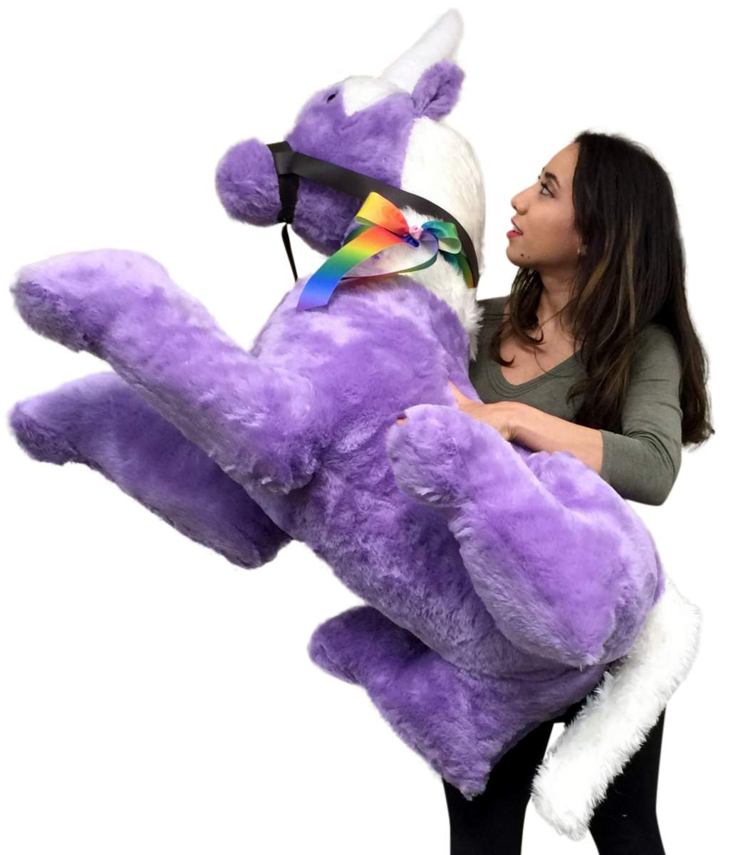 American Made Purple Giant Stuffed Unicorn Soft 4 Feet Wide, 3 Feet Tall