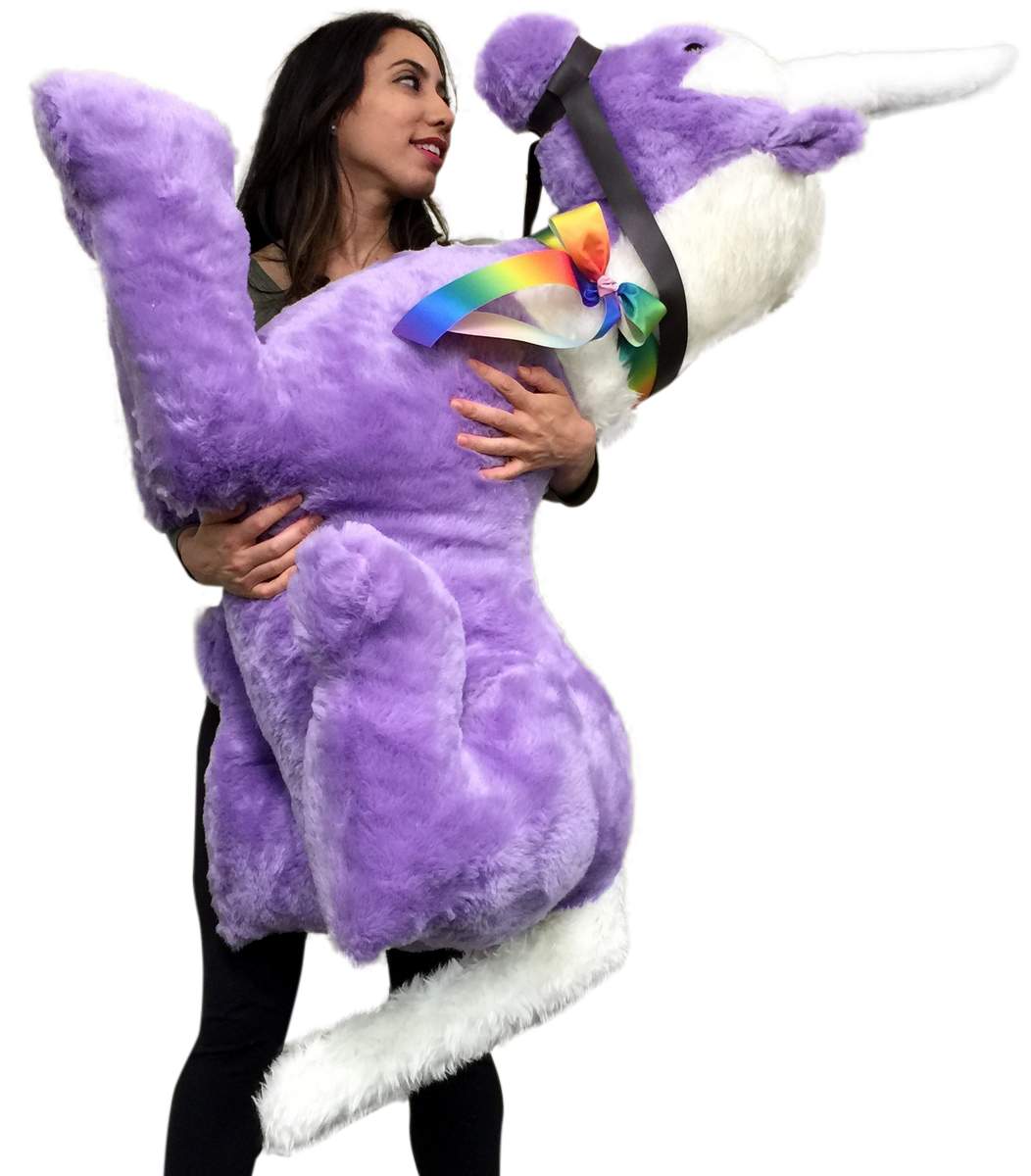 American Made Purple Giant Stuffed Unicorn Soft 4 Feet Wide, 3 Feet Tall