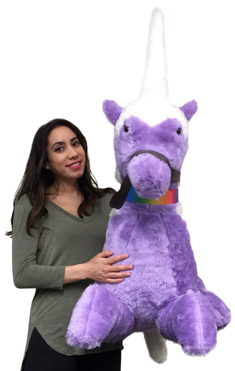 American Made Purple Giant Stuffed Unicorn Soft 4 Feet Wide, 3 Feet Tall