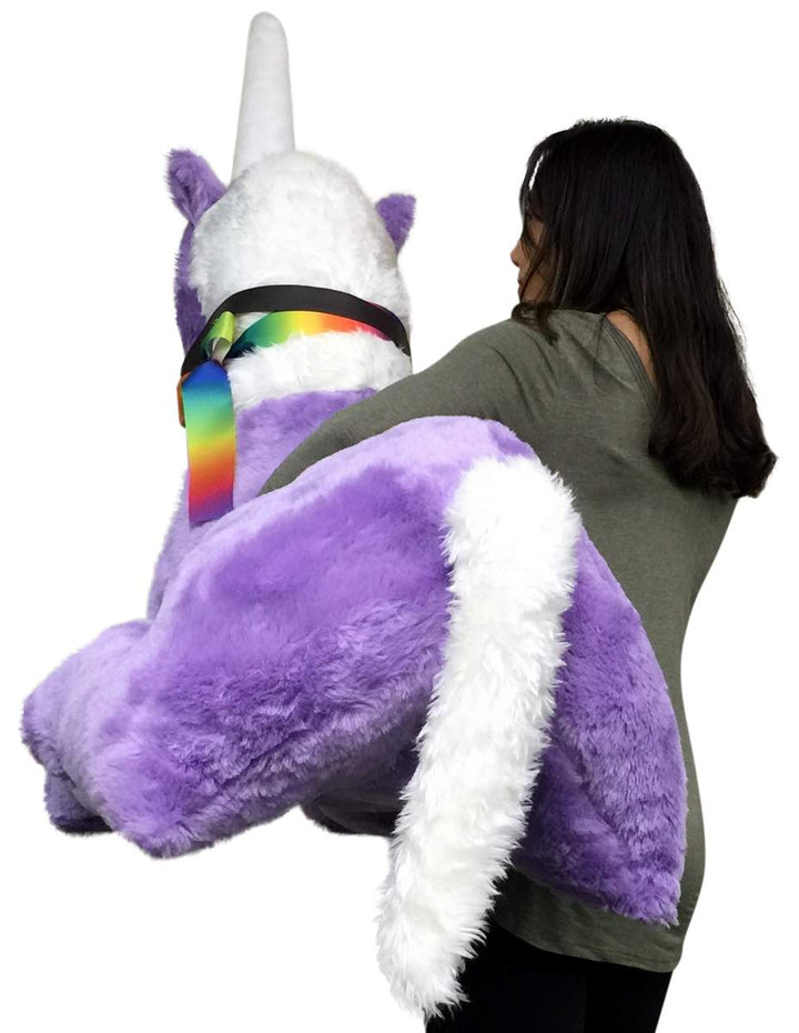 American Made Purple Giant Stuffed Unicorn Soft 4 Feet Wide, 3 Feet Tall