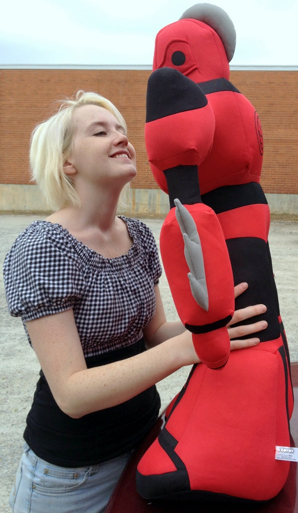 Giant Stuffed Robot is 3 Feet Tall Big Plush Soft - Stuffed Non-Mechanical Red Color Plush Toy