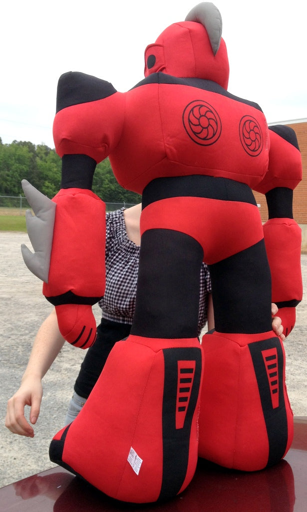 Giant Stuffed Robot is 3 Feet Tall Big Plush Soft - Stuffed Non-Mechanical Red Color Plush Toy
