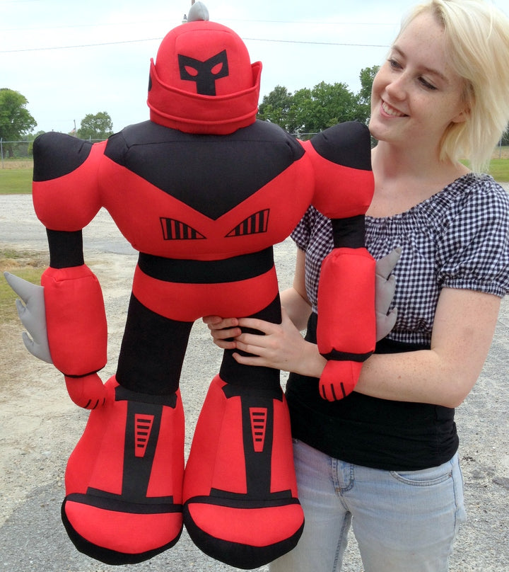 Giant Stuffed Robot is 3 Feet Tall Big Plush Soft - Stuffed Non-Mechanical Red Color Plush Toy
