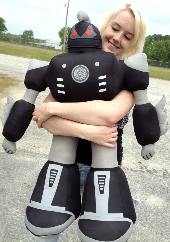 Giant Stuffed Robot is 3 Feet Tall Big Plush Soft - Stuffed Non-Mechanical Black Color Plush Toy