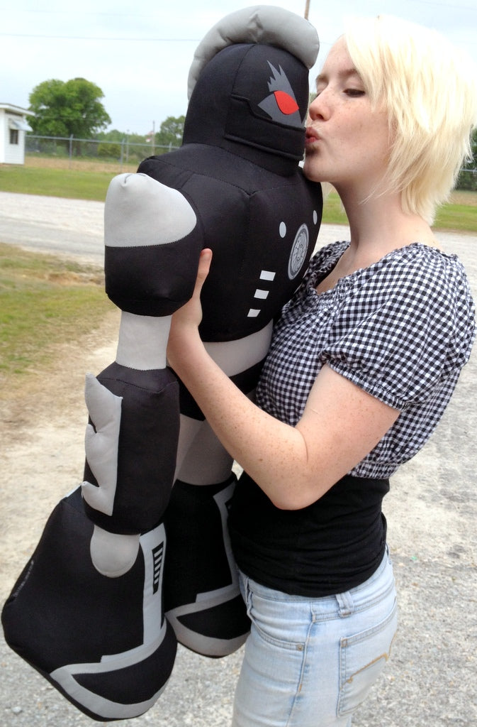 Giant Stuffed Robot is 3 Feet Tall Big Plush Soft - Stuffed Non-Mechanical Black Color Plush Toy
