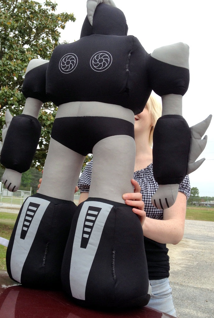Giant Stuffed Robot is 3 Feet Tall Big Plush Soft - Stuffed Non-Mechanical Black Color Plush Toy