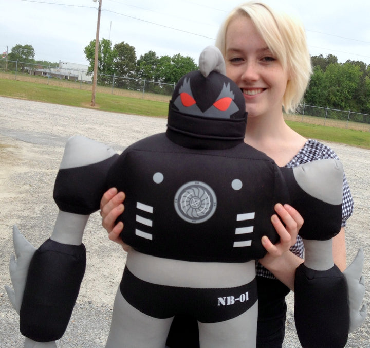 Giant Stuffed Robot is 3 Feet Tall Big Plush Soft - Stuffed Non-Mechanical Black Color Plush Toy
