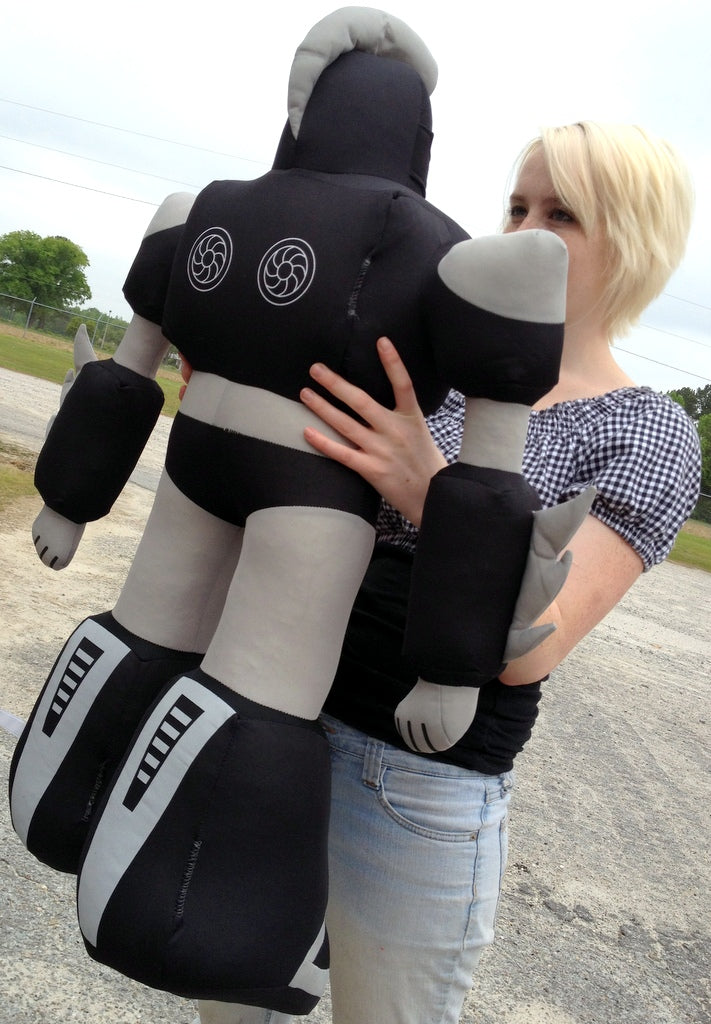 Giant Stuffed Robot is 3 Feet Tall Big Plush Soft - Stuffed Non-Mechanical Black Color Plush Toy