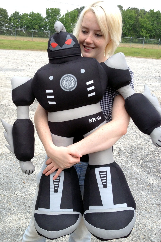 Giant Stuffed Robot is 3 Feet Tall Big Plush Soft - Stuffed Non-Mechanical Black Color Plush Toy