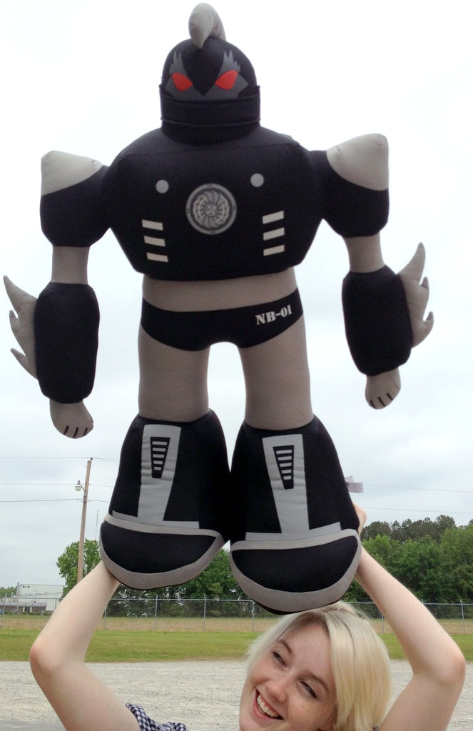 Giant Stuffed Robot is 3 Feet Tall Big Plush Soft - Stuffed Non-Mechanical Black Color Plush Toy