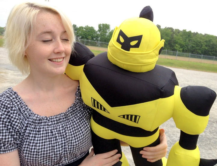 Giant Stuffed Robot is 3 Feet Tall Big Plush Soft - Stuffed Non-Mechanical Yellow Color Plush Toy
