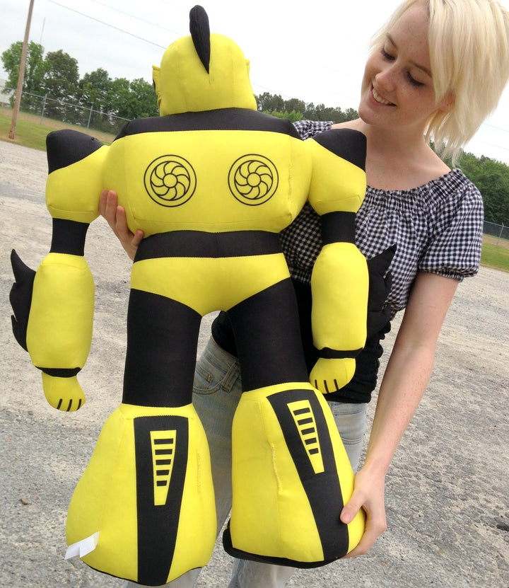 Giant Stuffed Robot is 3 Feet Tall Big Plush Soft - Stuffed Non-Mechanical Yellow Color Plush Toy