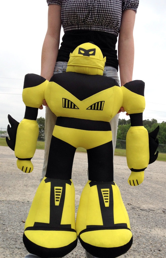 Giant Stuffed Robot is 3 Feet Tall Big Plush Soft - Stuffed Non-Mechanical Yellow Color Plush Toy