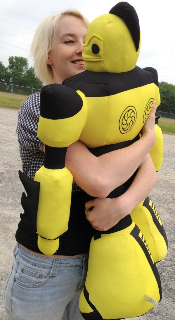 Giant Stuffed Robot is 3 Feet Tall Big Plush Soft - Stuffed Non-Mechanical Yellow Color Plush Toy