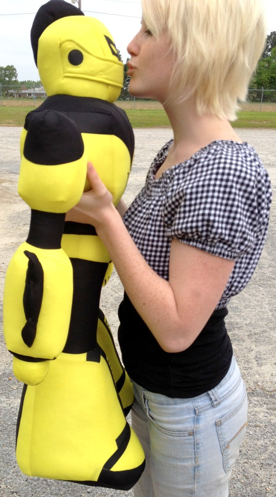 Giant Stuffed Robot is 3 Feet Tall Big Plush Soft - Stuffed Non-Mechanical Yellow Color Plush Toy