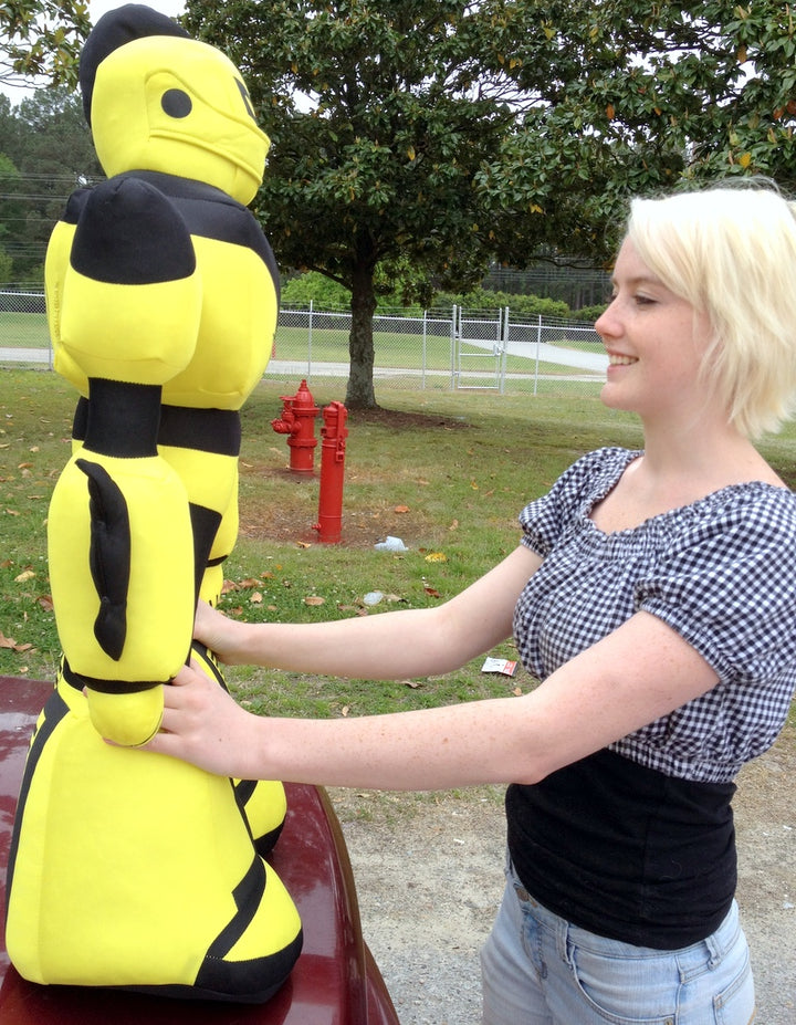 Giant Stuffed Robot is 3 Feet Tall Big Plush Soft - Stuffed Non-Mechanical Yellow Color Plush Toy