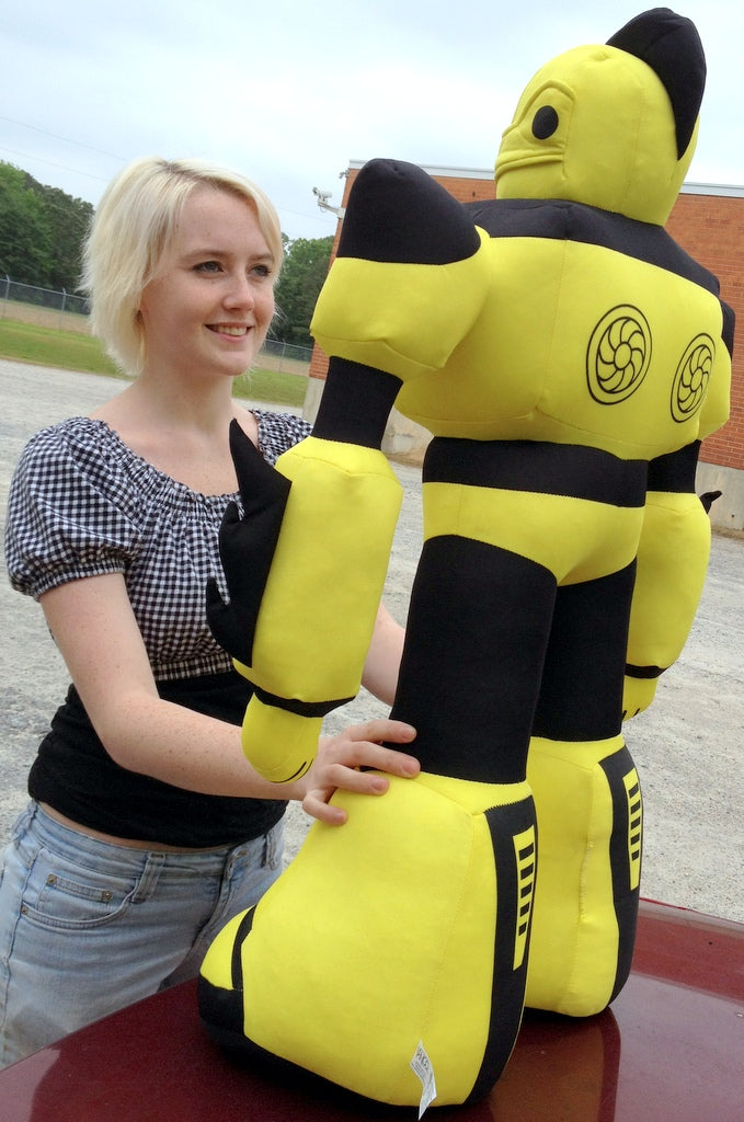 Giant Stuffed Robot is 3 Feet Tall Big Plush Soft - Stuffed Non-Mechanical Yellow Color Plush Toy