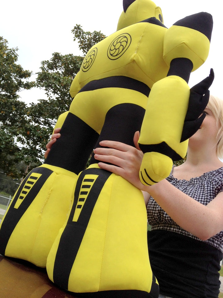 Giant Stuffed Robot is 3 Feet Tall Big Plush Soft - Stuffed Non-Mechanical Yellow Color Plush Toy
