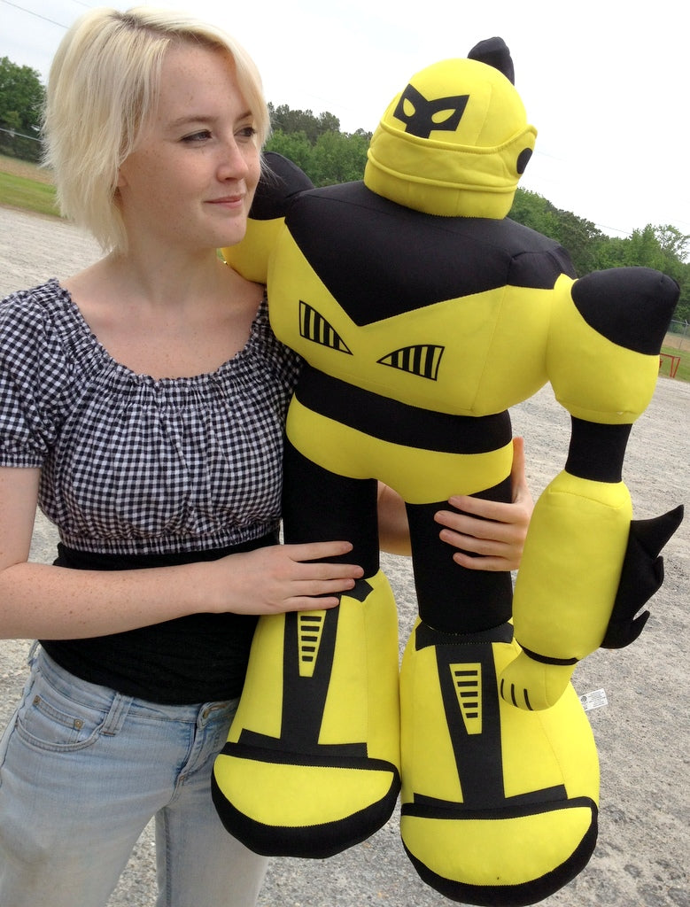 Giant Stuffed Robot is 3 Feet Tall Big Plush Soft - Stuffed Non-Mechanical Yellow Color Plush Toy