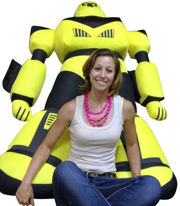 Giant Stuffed Robot 5 Feet Tall Enormous Soft Yellow Robo Plush 60 Inches