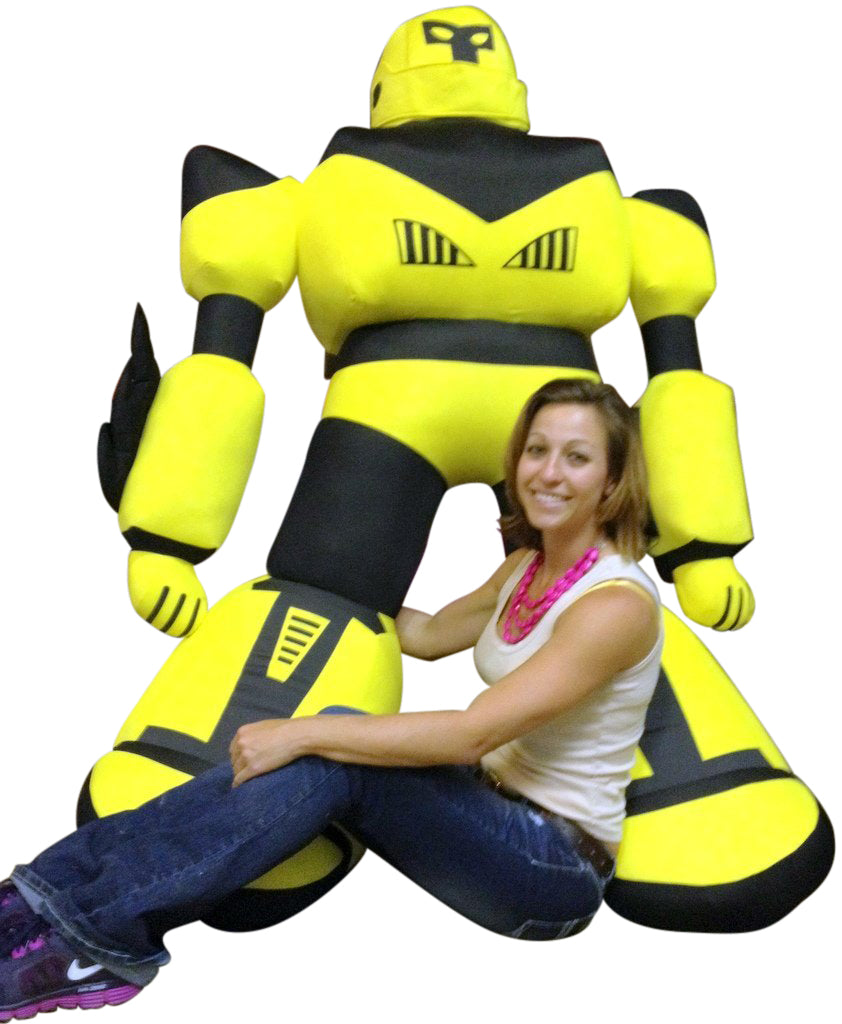 Giant Stuffed Robot 5 Feet Tall Enormous Soft Yellow Robo Plush 60 Inches