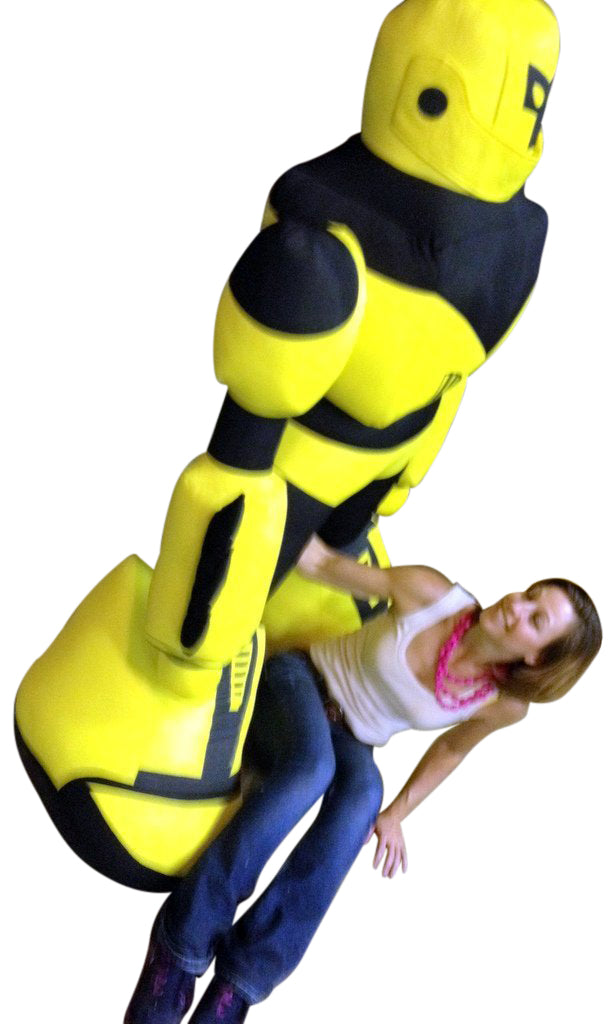 Giant Stuffed Robot 5 Feet Tall Enormous Soft Yellow Robo Plush 60 Inches