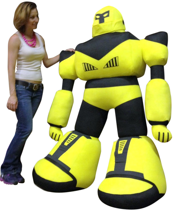 Giant Stuffed Robot 5 Feet Tall Enormous Soft Yellow Robo Plush 60 Inches