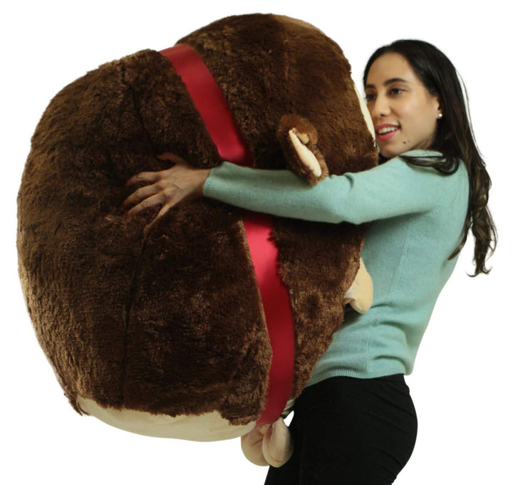 Big Plush Monkey Smush Ball, Jumbo Size 3 Feet Tall, 30 Inch Wide, Weighs 10 Pounds