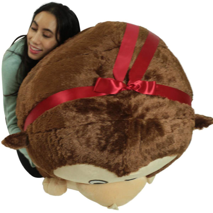 Big Plush Monkey Smush Ball, Jumbo Size 3 Feet Tall, 30 Inch Wide, Weighs 10 Pounds