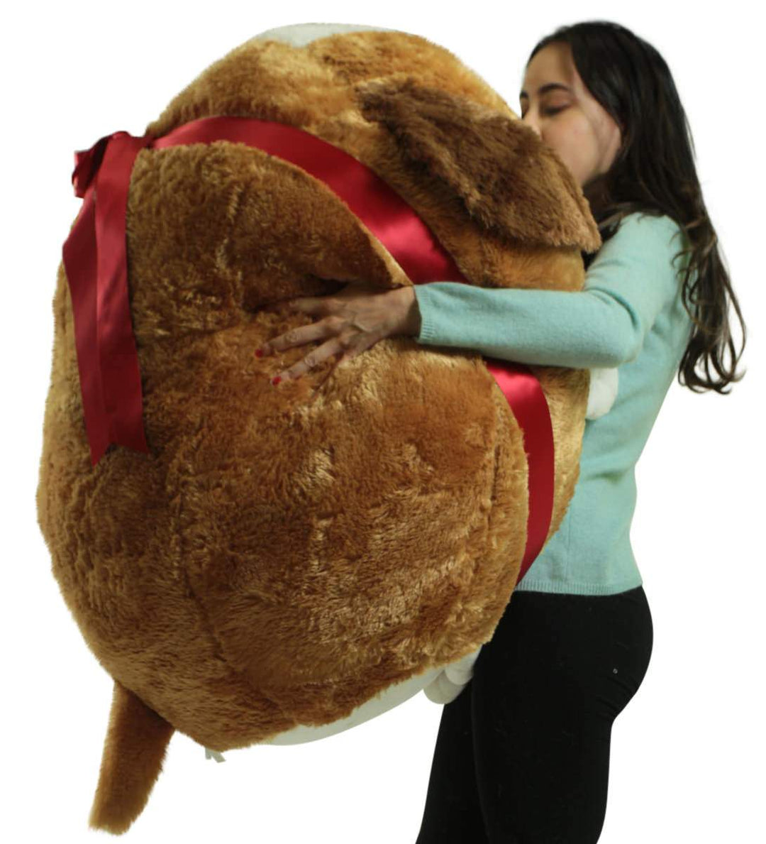 Big Plush Jumbo Stuffed Saint Bernard Soft Dog Smush Ball, 3 Feet Tall, 30 Inch Wide, Weighs 10 Pounds