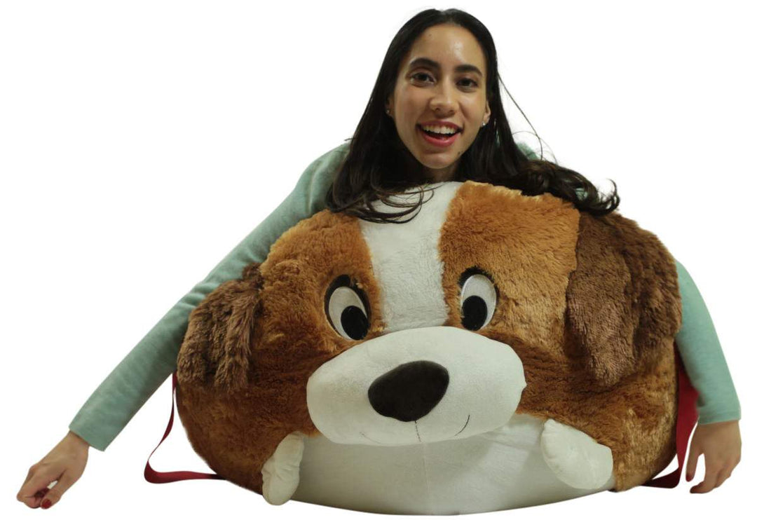 Big Plush Jumbo Stuffed Saint Bernard Soft Dog Smush Ball, 3 Feet Tall, 30 Inch Wide, Weighs 10 Pounds