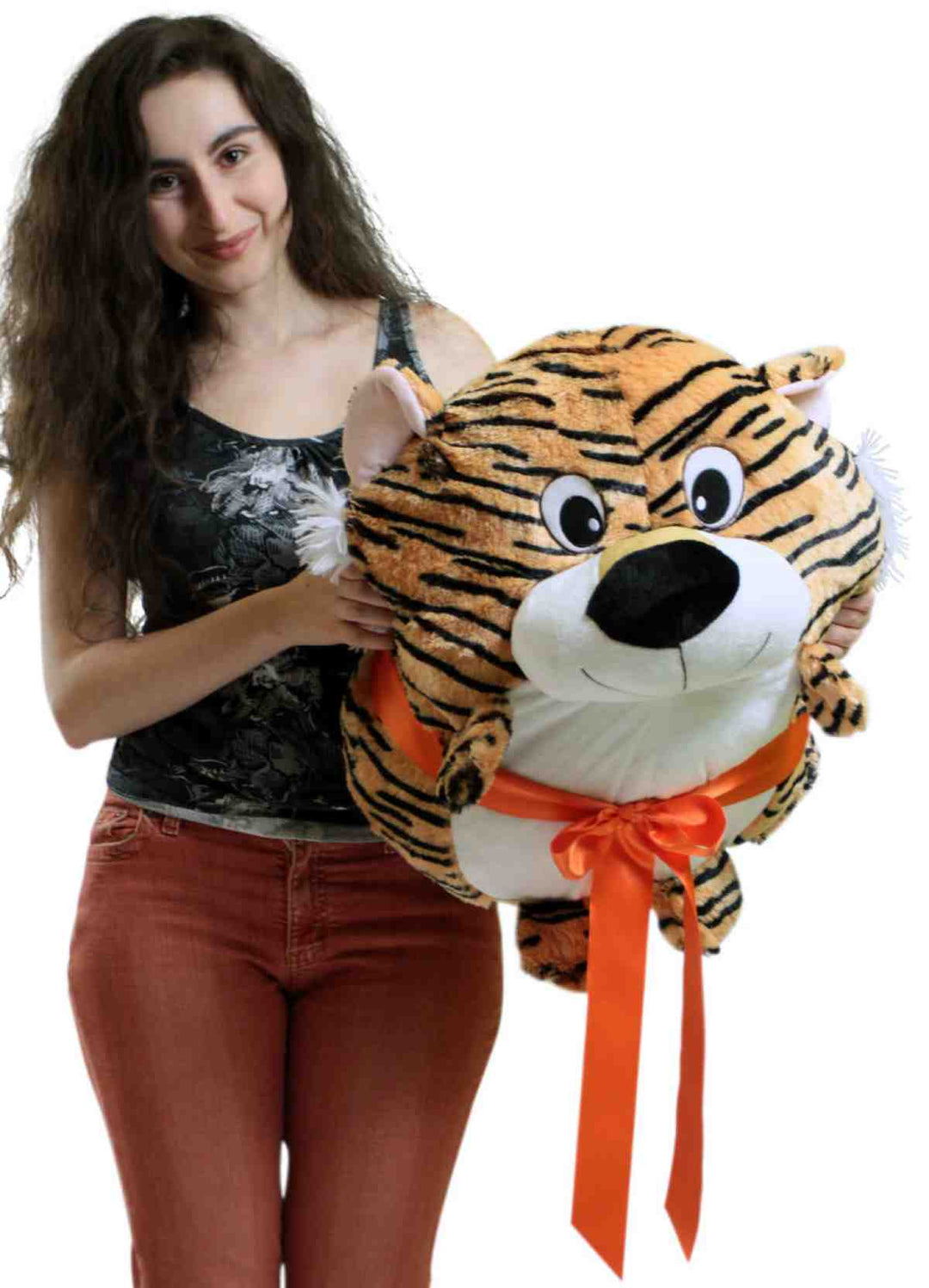 Big Plush Tiger Smush Ball Soft 24 Inches Soft Stuffed Animal Plushie