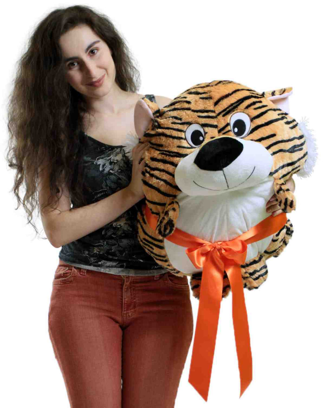 Big Plush Tiger Smush Ball Soft 24 Inches Soft Stuffed Animal Plushie