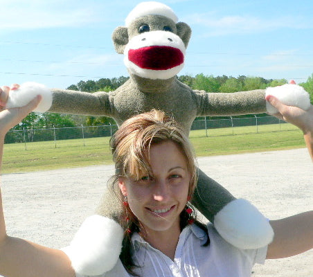 American Made Big Plush Sock Monkey 28 Inches Stuffed Animal Made in USA