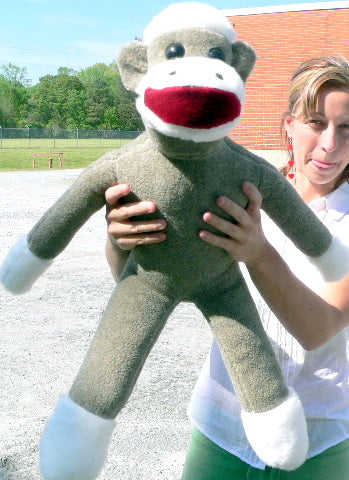 American Made Big Plush Sock Monkey 28 Inches Stuffed Animal Made in USA