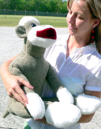 American Made Big Plush Sock Monkey 28 Inches Stuffed Animal Made in USA