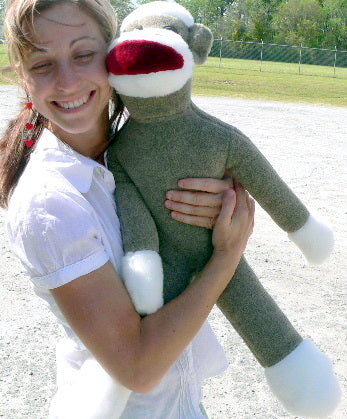 American Made Big Plush Sock Monkey 28 Inches Stuffed Animal Made in USA