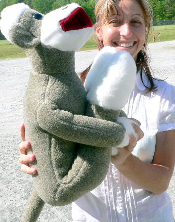 American Made Big Plush Sock Monkey 28 Inches Stuffed Animal Made in USA