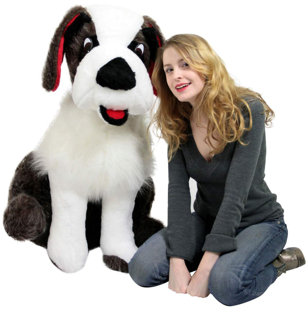 American Made Life Size Stuffed Saint Bernard 38 Inch Soft Big Plush Dog Whimsical Pooch