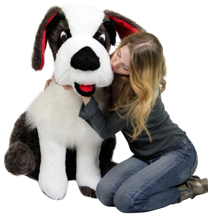 American Made Life Size Stuffed Saint Bernard 38 Inch Soft Big Plush Dog Whimsical Pooch