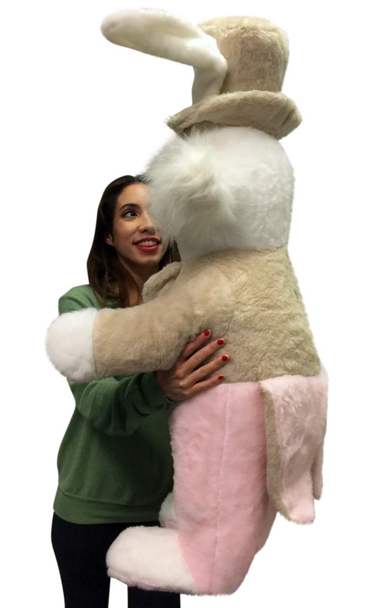 American Made Giant Stuffed Bunny Rabbit Wearing Tuxedo 4 Feet Tall Pink Pants Big Plush Rabbit