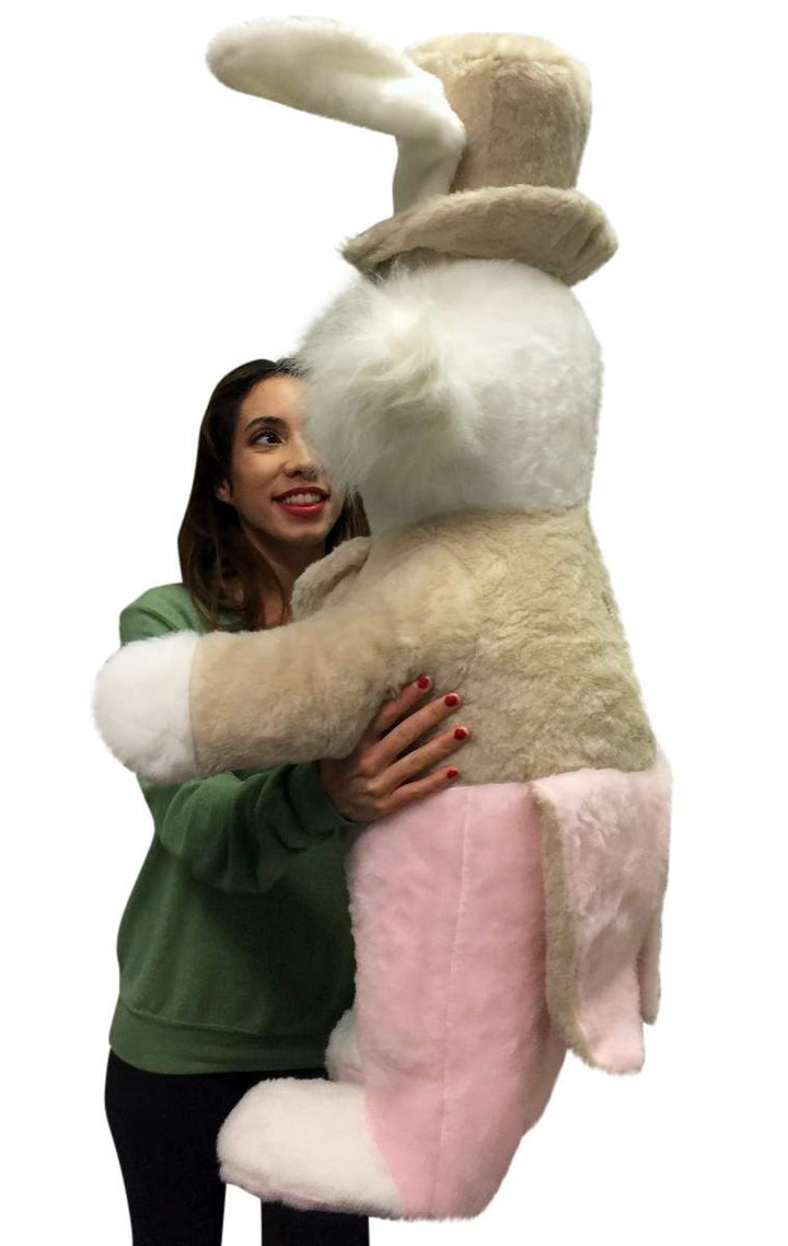 American Made Giant Stuffed Bunny Rabbit Wearing Tuxedo 4 Feet Tall Pink Pants Big Plush Rabbit