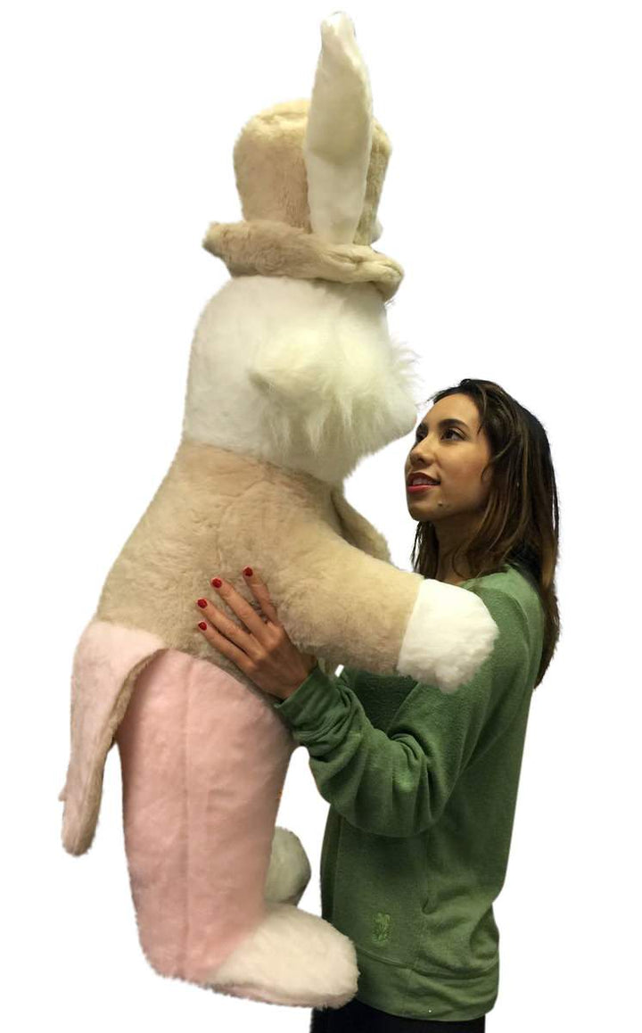 American Made Giant Stuffed Bunny Rabbit Wearing Tuxedo 4 Feet Tall Pink Pants Big Plush Rabbit