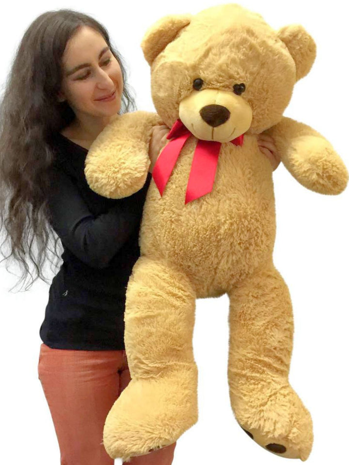 Big Plush 3 Foot Teddy Bear Extra Soft 36 inch Tan Jumbo Stuffed Animal