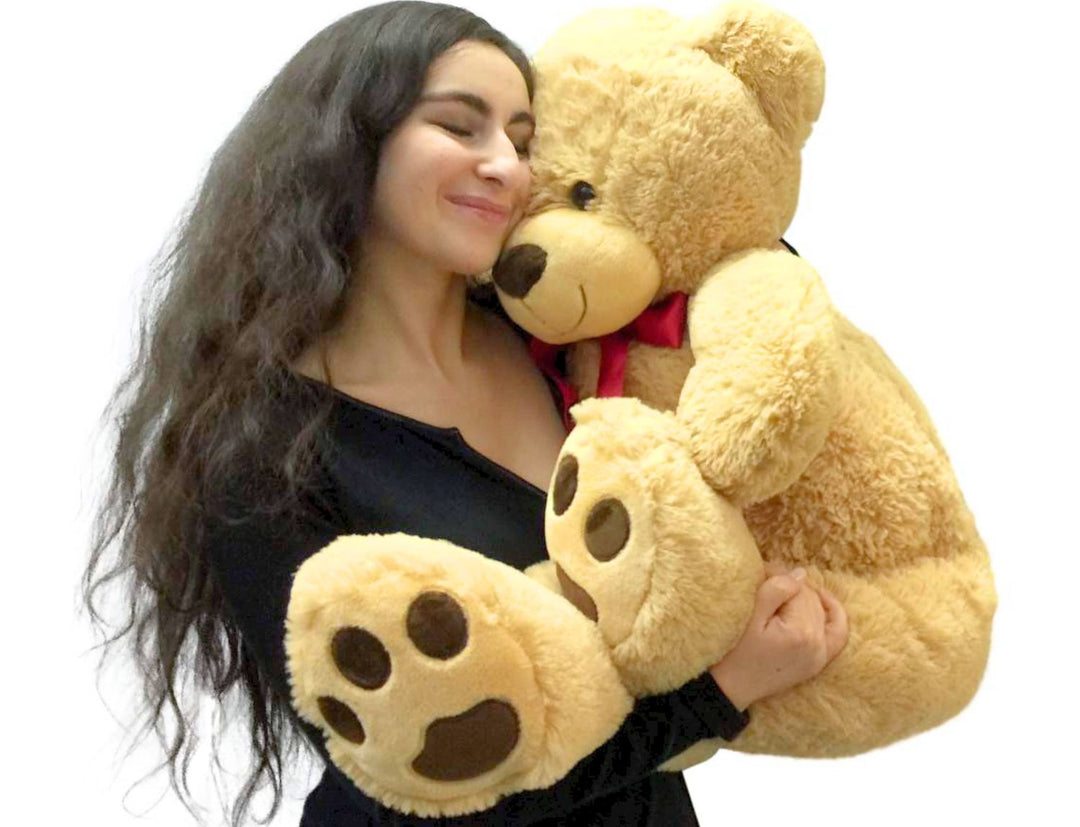 Big Plush 3 Foot Teddy Bear Extra Soft 36 inch Tan Jumbo Stuffed Animal