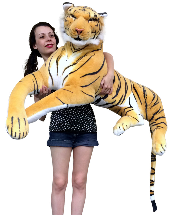 Giant Realistic Stuffed Tiger 48 Inches Stunning Soft and Super Sized Ultimate Big Plush Wild Cat